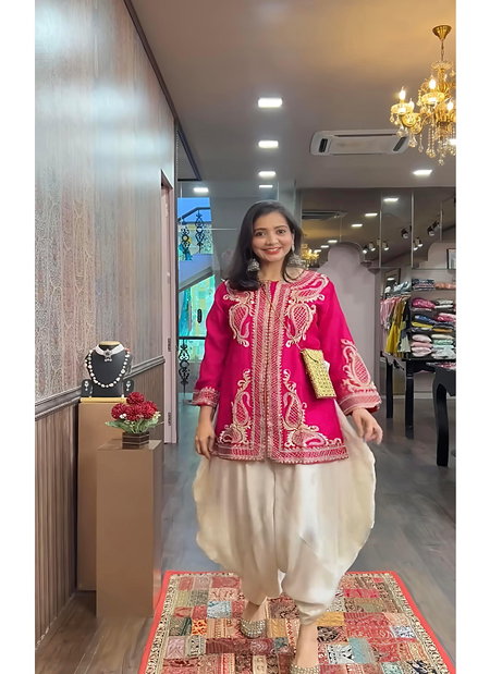 NSR 846 Heavy Chinon Silk With Embroidery Sequence Work Top With Dhoti Salwar And Dupatta Best Wholesale Shop In Surat